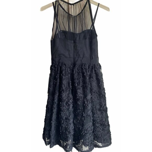 Adrianna Papell Sz 4 Black Sleeveless Chiffon Petal Party Dress NWT‎ $220 - Picture 3 of 8